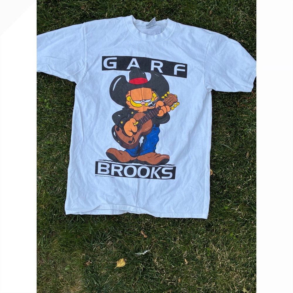 Gildan Heavyweight Garf Brooks Garfield Garth Brooks Parody Graphic T-Shirt L
